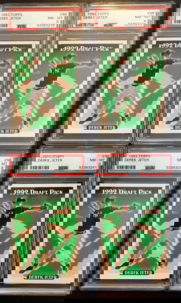 Lot of 4 - 1993 Topps #98 Derek Jeter RC PSA 8's (All Four)