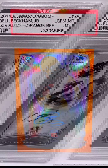 2014 Bowman Chrome Odell Beckham Jr Orange Refractor Autograph PSA10