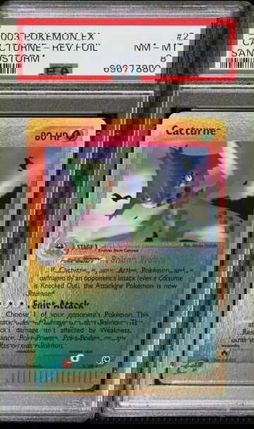 2003 Pokemon Ex Sandstorm Reverse Holo Cacturne #2 PSA 8