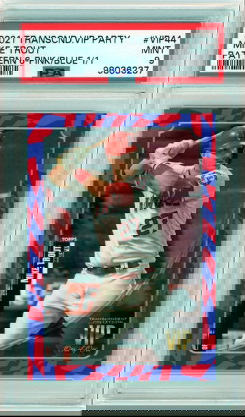 2021 Transccnd.Vip Party #VIP44 Mike Trout Pattern 6-Pink/Blue 1/1!