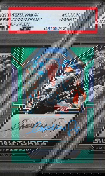 2023 Panini Prizm WNBA Signatures Green Sophie Cunningham #SGSCN PSA 8