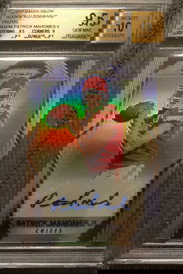 2017 Prizm Rookie Autograph Patrick Mahomes Prisms BGS 9.5