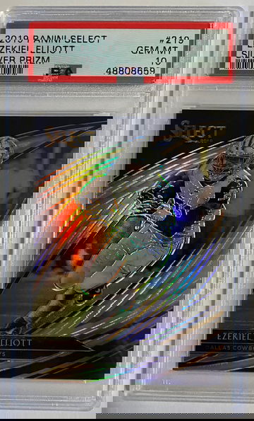 Ezekiel Elliott PSA 10 2019 panini select field level silver prizm