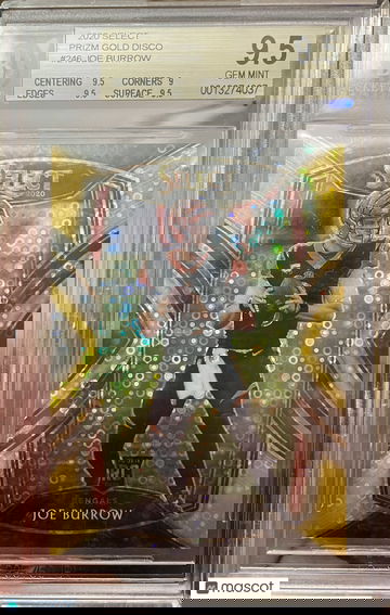 2020 Select Prizm Gold Disco Joe Burrow #246 BGS 9.5 Rookie RC #9/10 Jersey Num