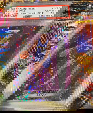 2017 Kyle kuzma fast break purple prizm /75 #283 gem mt 10
