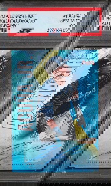 2019 Topps Fire Autograph Ronald Acuna Jr. #FARAJ PSA 10