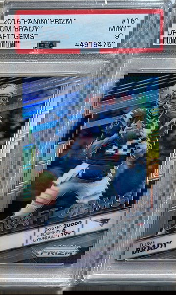 2016 PANINI PRIZM TOM BRADY DRAFT GEMS SP Insert Silver Prizm #18 PSA 9 MINT