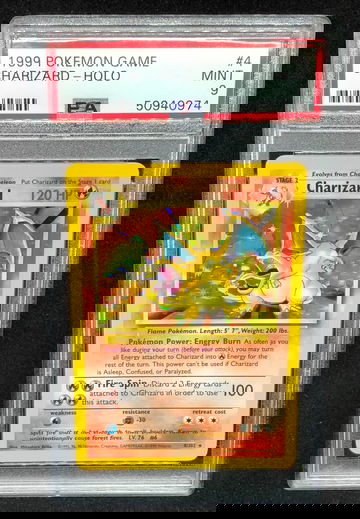 Charizard 1999 Pokemon Base Set Unlimited PSA 9 Mint