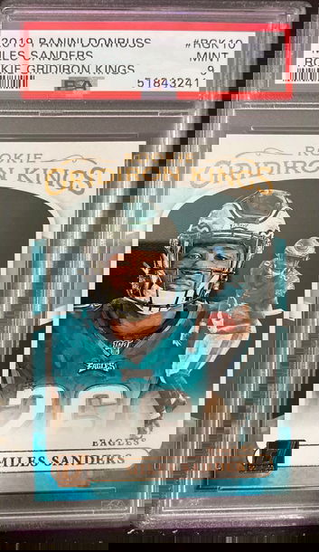 2019 donruss miles sanders rookie gridiron kings psa 9