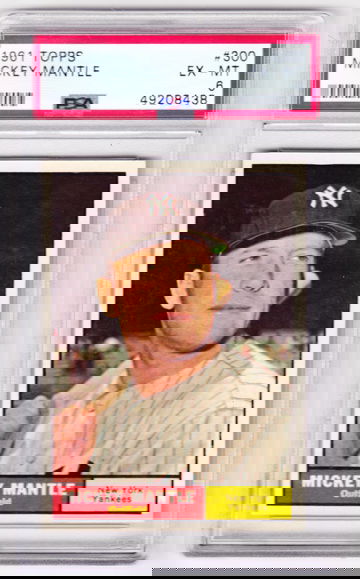 1961 topps mickey mantle #300 Psa 6 centered  (looks 7 plus)