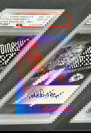 2017 Patrick Mahomes Panini Absolute Football Rookie Reflex Red Auto PSA 10 Signature RC Autograph