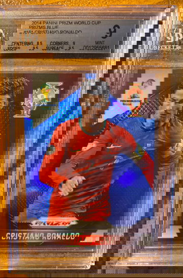 2014 Panini Blue Prizm World Cup #161 Cristiano Ronaldo /199 BGS 9 (2x 9.5)