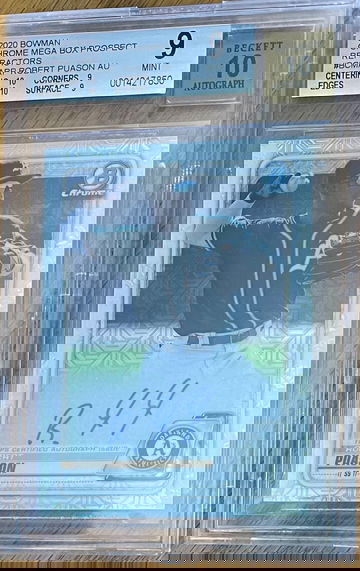 2020 Bowman Chrome Mega Box Prospect Robert Puason BCMARP Auto BGS 9