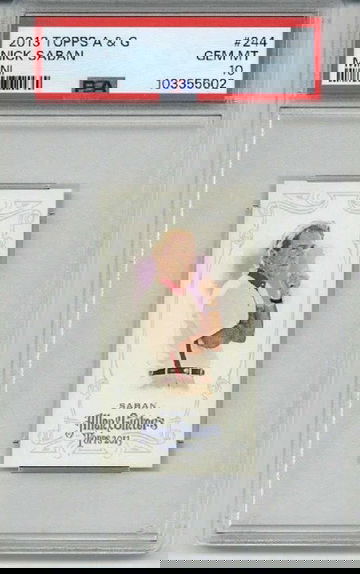 2013 TOPPS ALLEN & GINTER MINI #244 NICK SABAN ALABAMA CRIMSON TIDE PSA 10