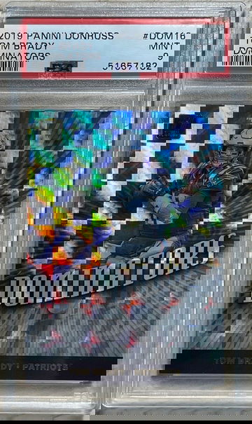 Tom Brady 2019 Panini Donruss Dominators #DOM-16 Silver Prizm Patriots PSA 9