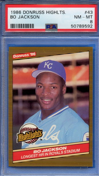 1986 Donruss Highlights Bo Jackson Royals PSA 8 NM-MT