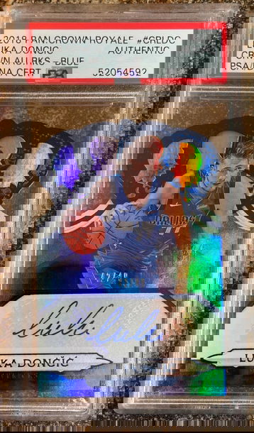 Luka doncic 2018 panini crown royale blue rookie auto /49