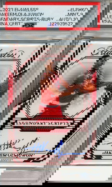 2022 PANINI FLAWLESS LEGEND SCRIPTS HAKEEM OLAJUWON #LSHKO RUBY PSA 9 AUTO10