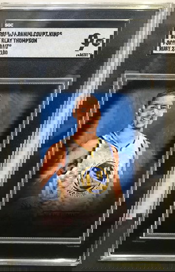 2015 panini court kings #63 Klay Thompson portrait ruby /100 sgc9
