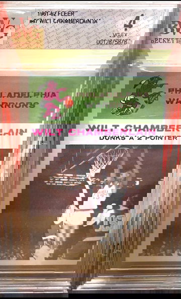 1961 Fleer Wilt Chamberlain (In Action) rookie card. BVG 4