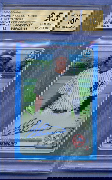 JASSON DOMINGUEZ 2020 Bowman Chrome Blue auto  /150 bgs 9.5 TRUE GEM