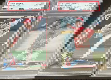 2018 Bowman & 2018 Topps Update Shohei Ohtani Rookie Card PSA 10 Lot of 2