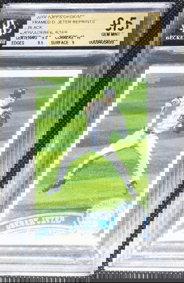 Derek Jeter 2014 Topps Update Framed Reprint Black BGS 9.5 #'d 2/75 to His Jersey Number POP 2