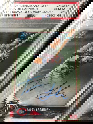 Trevor Larnach bowman chrome auto psa 10 gem