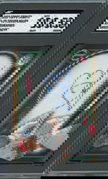 2020 TOPPS TRIBUTE TREVOR BAUER ON-CARD AUTO GREEN /99 CY YOUNG REDS DODGERS!