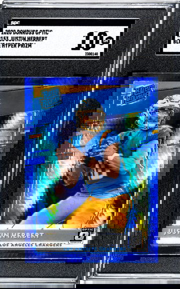 2020 Donruss Optic #153 Blue Hyper Prizm Justin Herbert SGC 10