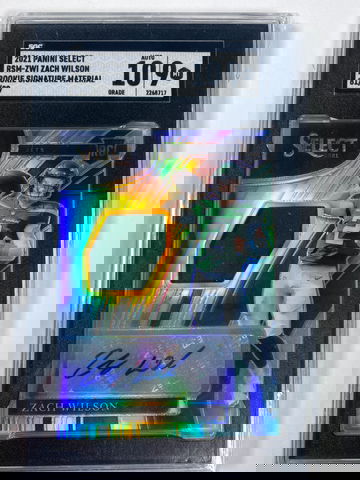 2021 Panini select Zach Wilson rookie signature material 81 out of 99 SGC 9