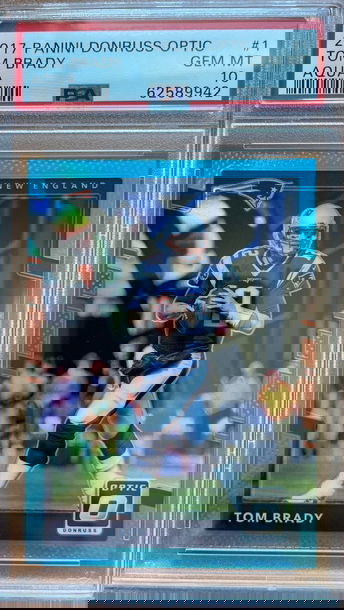 2017 PANINI DONRUSS OPTIC TOM BRADY AQUA #1 PSA 10 GEM MINT NEW ENGLAND QB