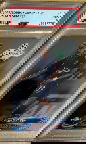 Kylian Mbappe 2017 Topps Chrome PSA 9