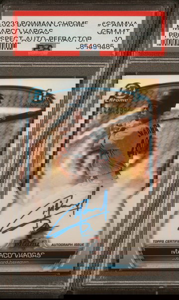 2023 Bowman Chrome Prospect Autograph Refractor Marco Vargas #CPAMVA /499 PSA 10