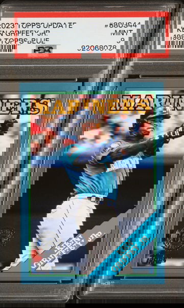 2023 TOPPS UPDATE 1988 TOPPS BASEBALL 88US44 KEN GRIFFEY JR. BLUE PSA 9