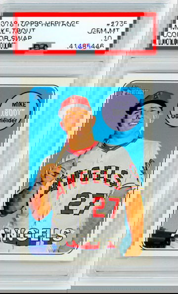 2018 Topps Heritage #275 Mike Trout Color Swap PSA 10 GEM MINT!