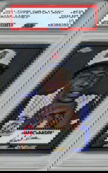 2021 TOPPS CHROME PLATINUM ANNIVERSARY #678 HANK AARON CARD BRAVES PSA 10