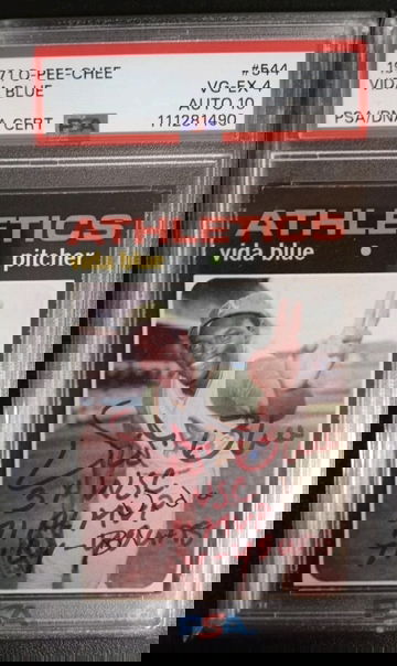 1971 o-pee-chee #544 Vida Blue PSA 4 Auto 10