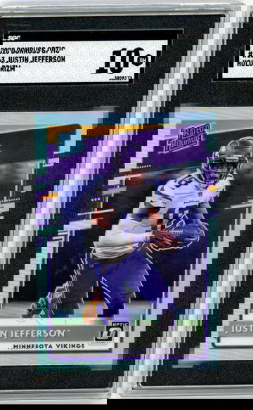 Justin Jefferson 2020 Donruss Optic Holo Refractor Rookie RC SGC 10 Gem Vikings