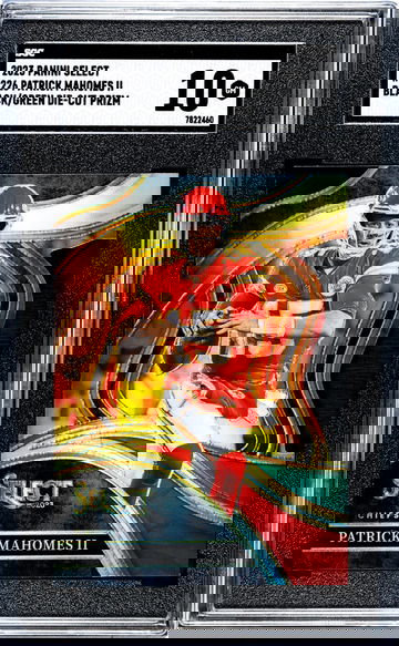 2023 Panini Select #226 Patrick Mahomes II Black/Green Die-Cut Prizm SGC 10