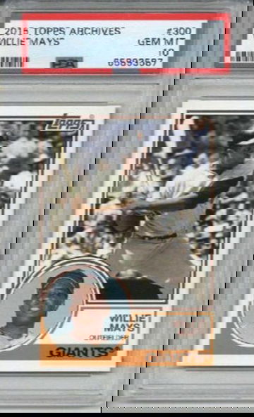 2015 TOPPS ARCHIVES #300 WILLIE MAYS CARD GIANTS PSA 10 SP GEM MT