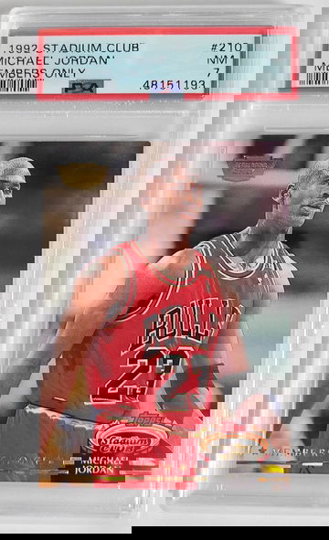 1992 Stadium Club Michael Jordan Members Only #210 SP PSA 7