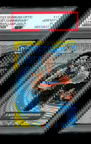 2022 Panini Optic Cade Cunningham Express Lane Gold /10 PSA 10