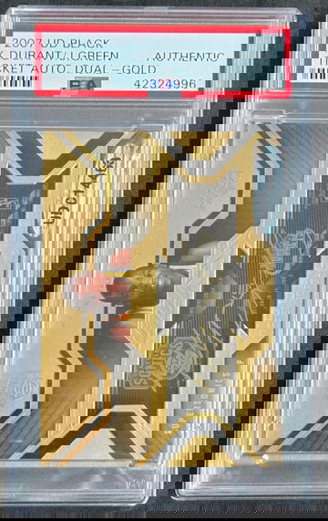 2007 Upper Deck Black Kevin Durant Jeff Green Ticket Auto Dual Gold 3/5 PSA