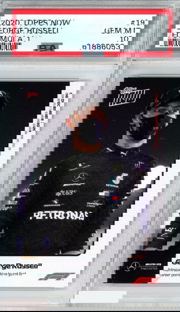 2020 TOPPS NOW FORMULA 1 GEORGE RUSSELL #19 ROOKIE RC PSA 10 GEM MT