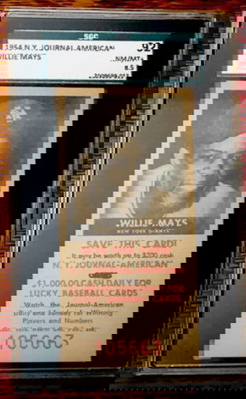 1954 NY Journal American Willie Mays HOF SGC 92 Nr-Mt-Mt plus