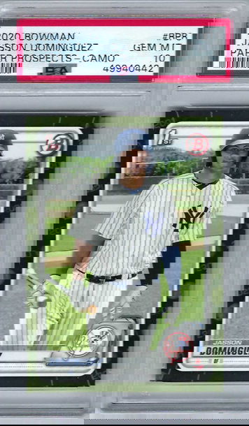 2020 Bowman Paper Prospects Camo Jasson Dominguez #BP8 *PSA 10* New York Yankees