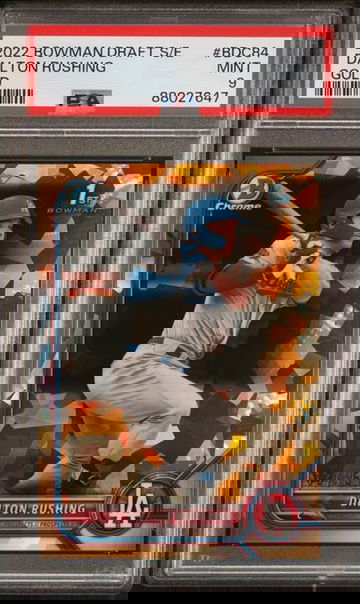 2022 Bowman Draft Sapphire Edition Dalton Rushing Gold #/15 #BDC84 PSA 9 [BL-3B.10]