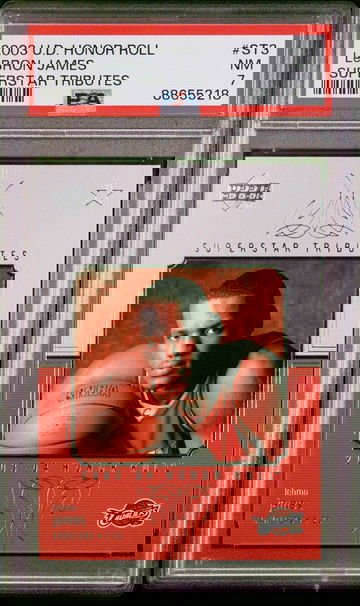 2003 LeBron James Upper Deck Honor Roll Superstar Tributes ST3 Rookie RC PSA 7