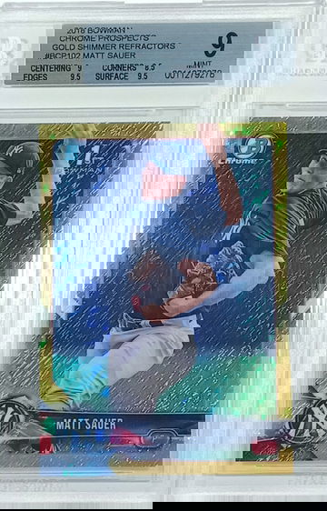 2018 Bowman Chrome Gold Matt Sauer /50